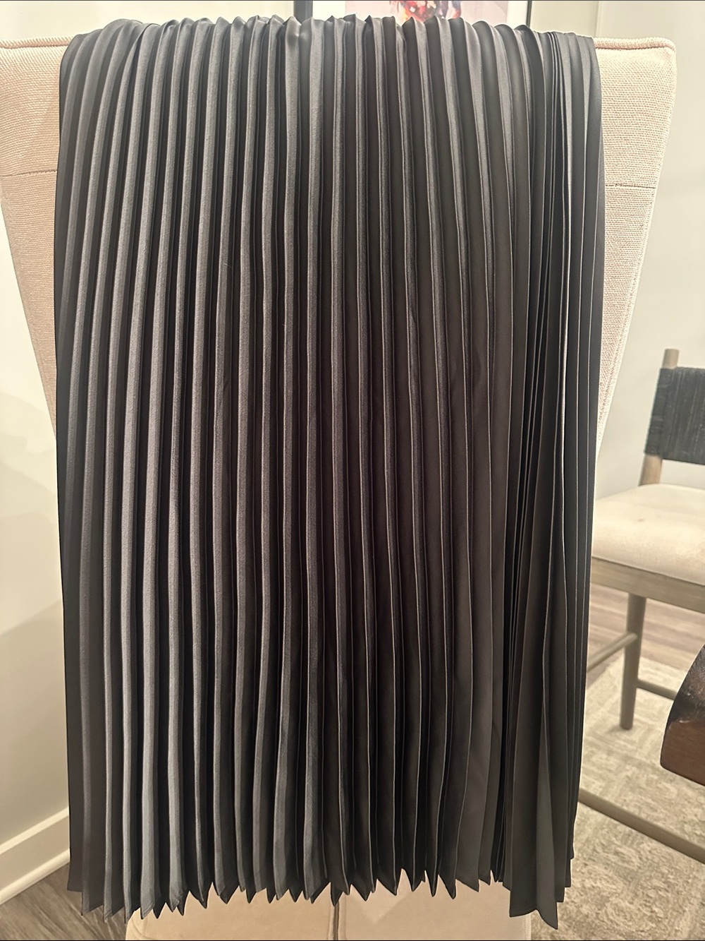Black Pinch Pleat Skirt